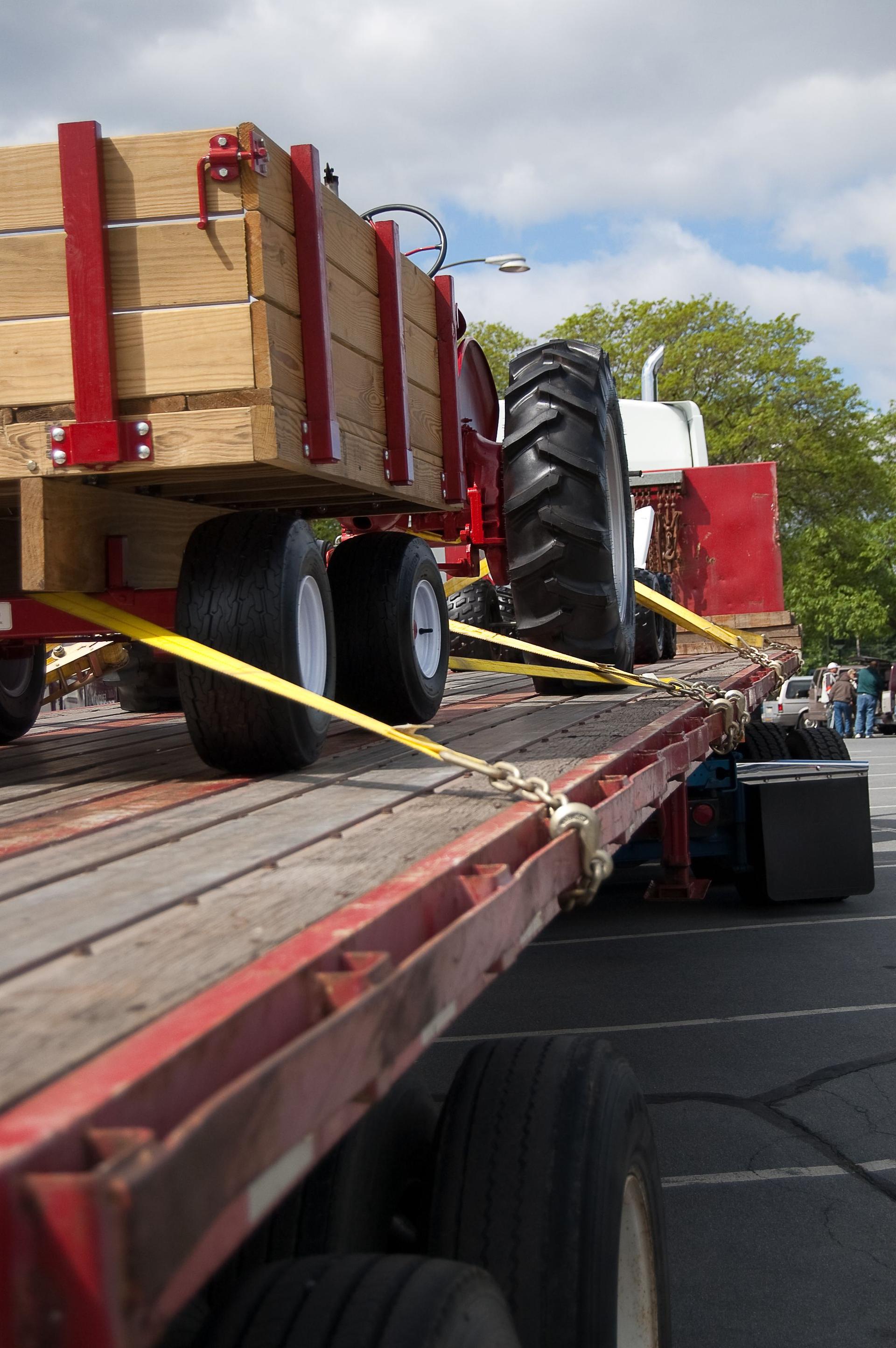 trailer on flat bed