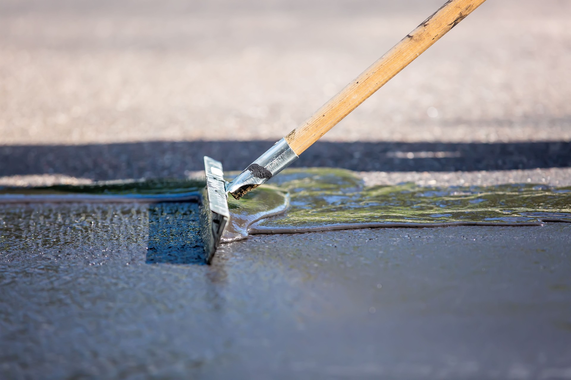 Close-Up of Do It Yourself Driveway Seal Coating